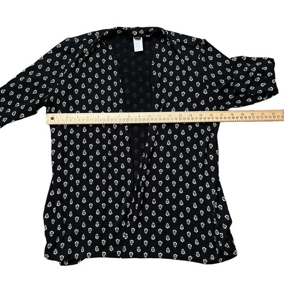 J. Jill Cardigan Womens XS Petite Wearever Collection Open Front Black Geometric - Picture 8 of 12